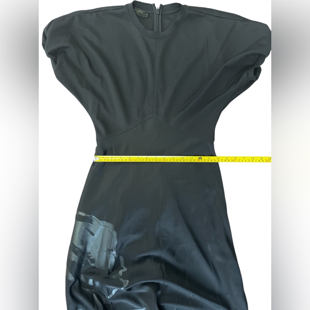 NWOT Ted Baker Short sleeve bias cut midi slip dress black size 1 US 4 Small - Picture 7 of 12